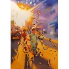 Hafsa Shaikh, 24 x 36 inch, Oil on Canvas, Cityscape Painting, AC-HFS-CEAD-019